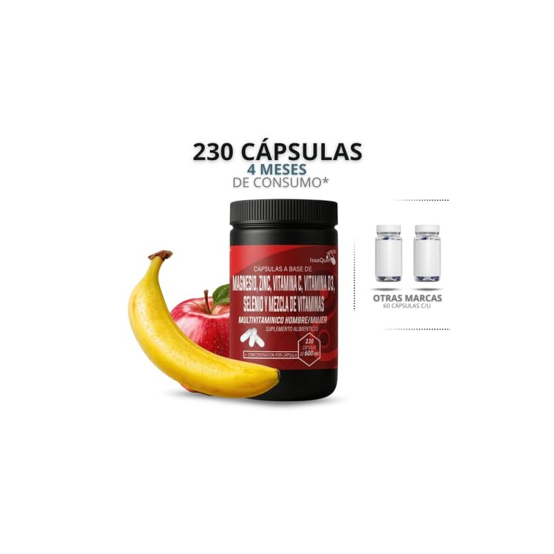 Multivitamínico Hombre/Mujer con Magnesio, Zinc, Vitamina C, Vitamina D3 y