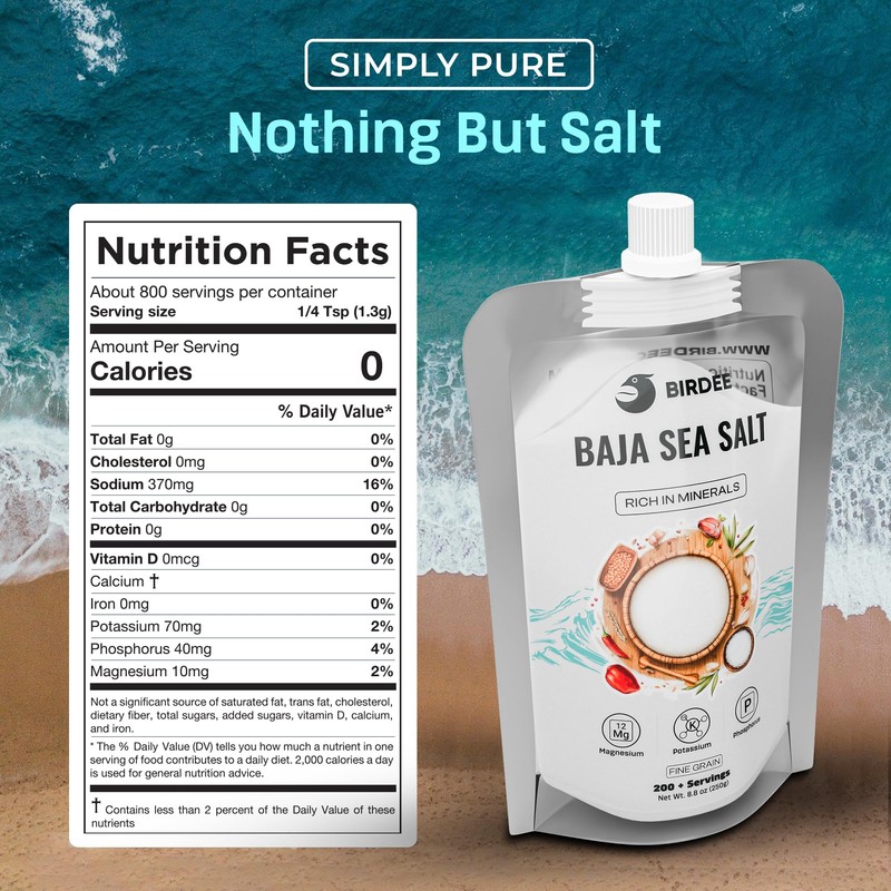 Birdee Baja Mineral Sea Salt - 8.8 oz, Rich in