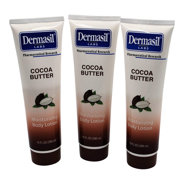 Dermasil COCOA BUTTER moisturizing Body Lotion 10 fl oz (Pack of 3)