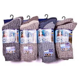 Louise23 6pairs Ladies Chunky Winter Warm Outdoor Walking Boot Hike Socks Wool Blend Socks 4-7