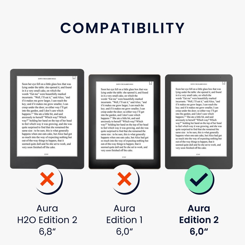 kwmobile Flip Case Compatible with Kobo Aura Edition 2 Case