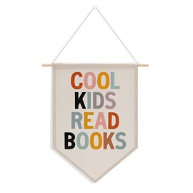 Library Decor Book Themed Party Decorations Reading room Decor Canvas Hanging Pennant Flag Banner Wall Sign Decor Gift for Reading Corner Bedroom Playroom Game Room Front Door
