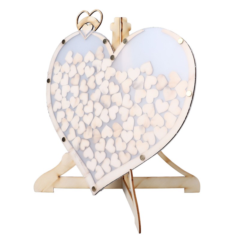 Wooden Wedding Frame Guest Book Drop Box with Stand 80