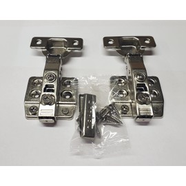 Lock Connection-Full Overlay Face Frame Soft Closing European Hinges, 105 Degree 2 Way Adjustable Clip On Concealed Kitchen Cabinet Door Hinges with Screws (2)