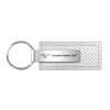 Ford Mustang Key Ring White Leather Rectangular Keychain - KC1557.MGT