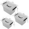 Wekioger Plastic Storage Bins for Multiuses/Clear Latching Box (12Qt, 6Qt,