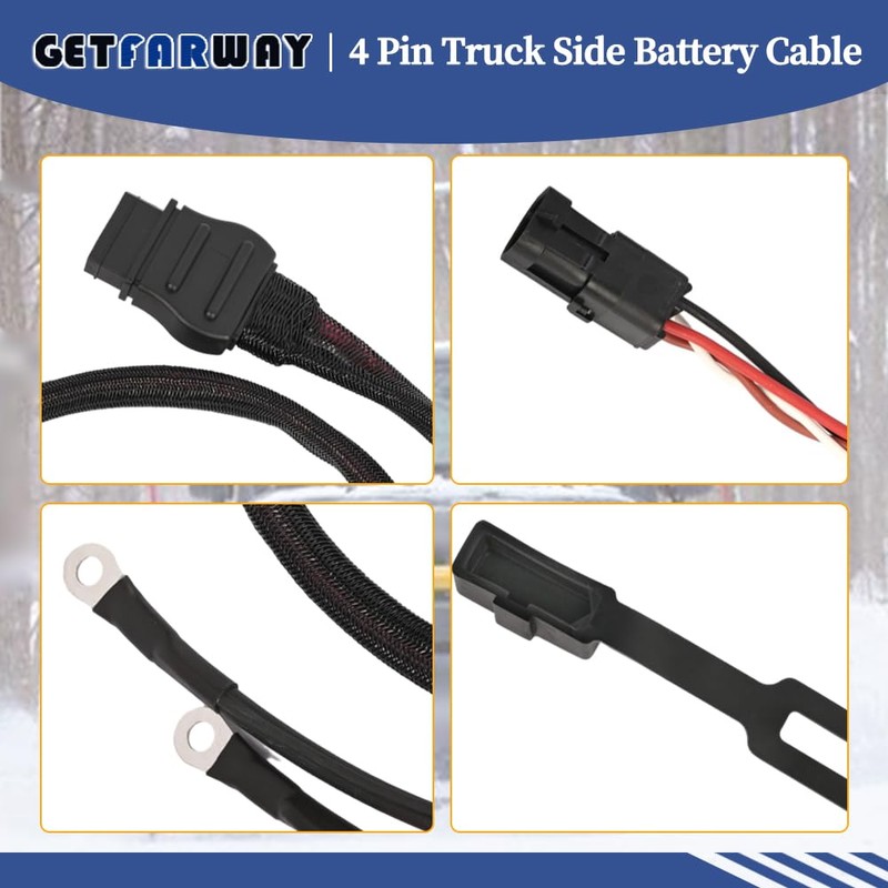 Getfarway 42014 4 Pin Battery Cable Truck Side Compatible with