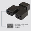 IEC320 C20 to Dual IEC320 C19 Power Adapter IEC320 C20