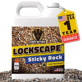 Lockscape Sticky Rock Glue for Landscaping (64 Ounce) - Super Adhesive, Non-Toxic, Easy to Apply Clear Gravel Glue for Landscaping - Decomposed Granite Stabilizer with Extensive Coverage