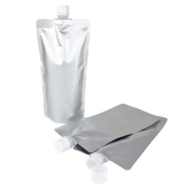 Natural Cosmetics Laboratory Aluminum Gusset Stand Bag, Aluminum Pouch, Spout Pouch, Refill Container, Handmade Cosmetics, 16.9 fl oz (500 ml), Set of 3 Bags