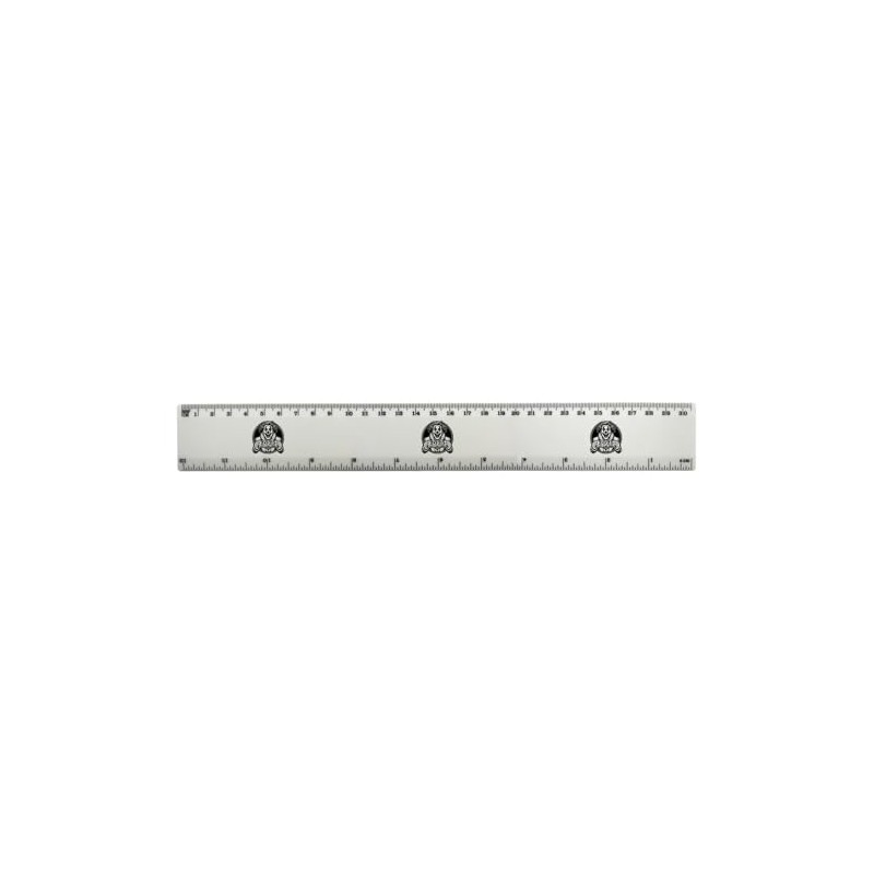 'Clown New Year 2025' 30cm (12 Inch) White Plastic Ruler