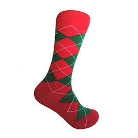 Triple M Plus Christmas Mens Argyle Socks Red/Green