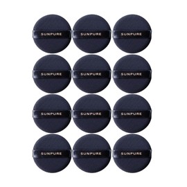 FADETTE Air Cushion Puff Makeup Sponge Puff, Foundation Sponge Puff, Powder Pact Puff 12 Pcs - Korean K-beauty Gifts for Women Beauty Blender Sponge (Black)