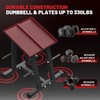 PAPABABE Adjustable Dumbbell Rack with 1 inch Plate Tree, Heavy-Duty