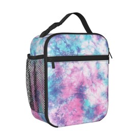 JIMOWANG Pastel Tie Dye Lunch Bags Reusable Tote Lunch Box for Office Work School Picnic Camping Thermal Insulated Meal Bag
