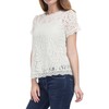 Allegra K Women's Lace Floral Scalloped Trim Short Sleeve Semi