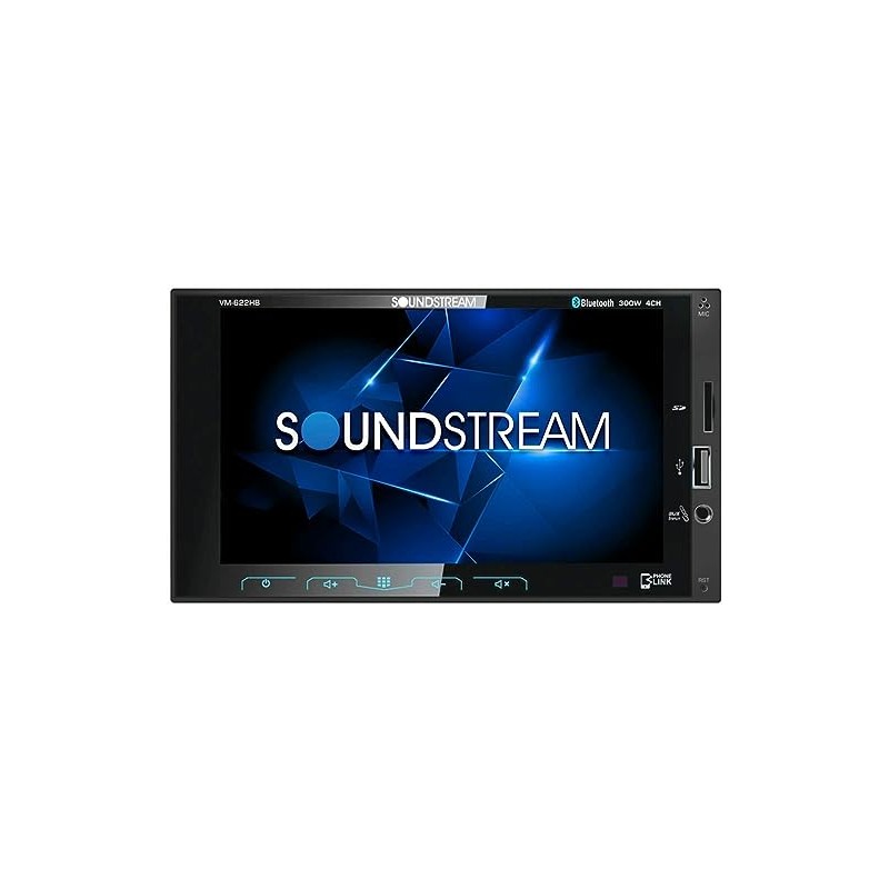 Soundstream VM-622HB VM-622HB 6.2-Inch Double-DIN Mechless Head Unit with Bluetooth