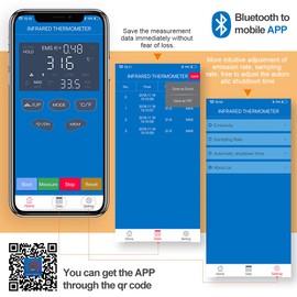 Non-Contact Digital Laser Infrared Thermometer,INFURIDER YF-985CAPP IR High Temperature Gun -58℉~1472℉ with Bluetooth Instant-Read for HVAC Oven Kilning【Not for Human Temp Test】