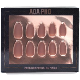 AOA Studio Pro Press-On Nails Luxe, durable, Reusable Nails, Perfect Manicure in Minutes Kit Include 24 Nails, Nail File, Nail Glue, Wooden Cuticle Wand (Sweater)