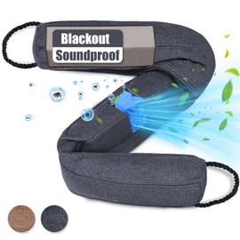 Mastery Mart 36" Large Door Draft Stopper, Activated Charcoal Purify Air& Odor, Soundproof Acoustic Foam for Noise Cancelling (Brown, 36 Inch)