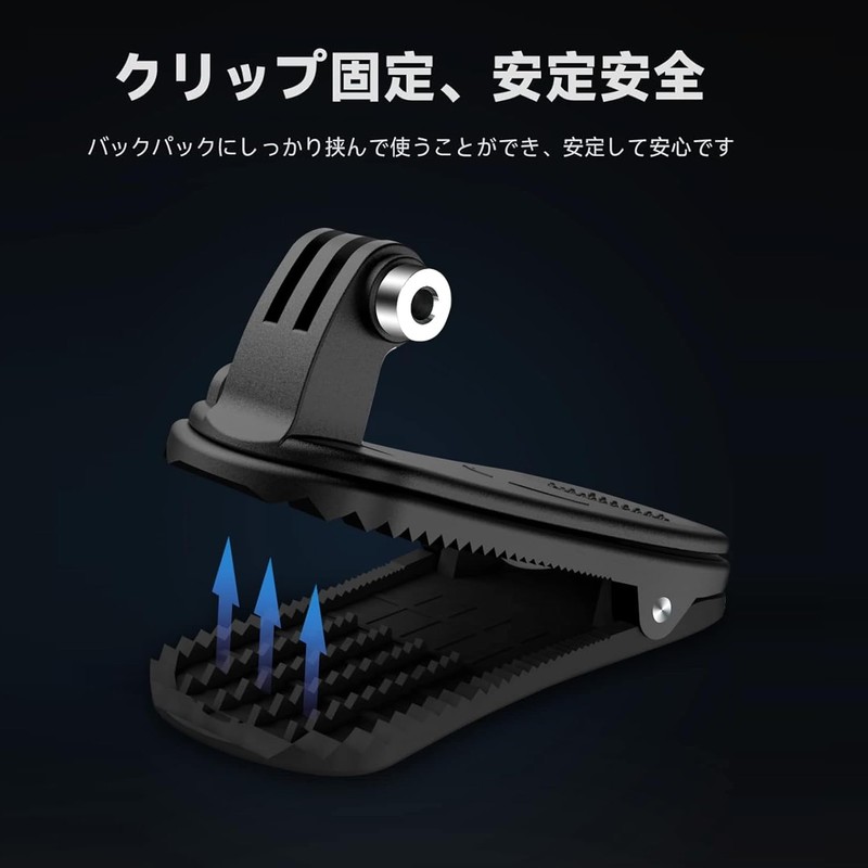 TELESIN 360°回転式 クリップ マウント バックパックショルダーストラップクリップマウント アクションカメラ 用 Max Hero 10