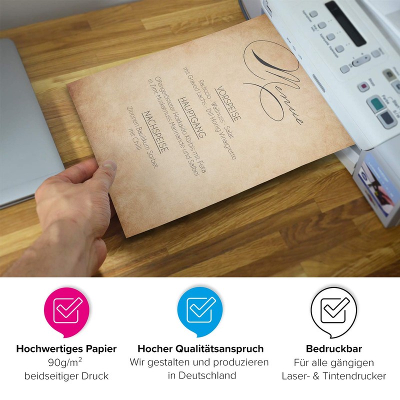 100 Sheets Set of Letter Paper Old Paper Vintage DIN