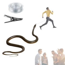 VisTapex Snake Prank with String Clip,Golf Snake Prank,Clip On Snake Prank,Rubber Snake,Snake Prank with String,Prank Snake Toy,Realistic Rubber Snake P-Rank Toy,Snake Toy （1.2m）