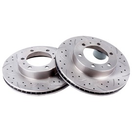 UNITHUB Front Drilled and Slotted Brake Pads and Rotors Kit Ceramic Automotive Replacement Brake Kits Vented 12.56 Inch Compatible for Toyota 4Runner Fj Cruiser Tacoma 2003-2023 (12 Pcs)