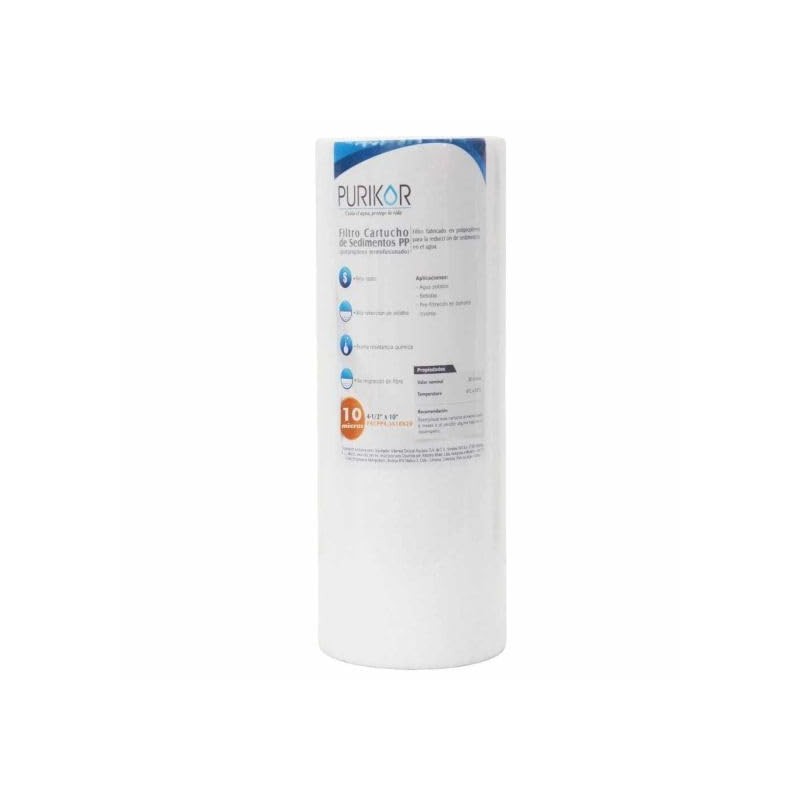 Filtro PURIKOR para cartucho de polipropileno termofusionado, flujo nominal de