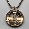 1979 United Kingdom Wales 2 Pence coin pendant Prince of