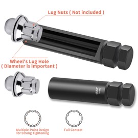 REBRA 6 Spline & 7 Spline Lug Nut Socket Set, Spline Lug Nut Lock Key, Locking Wheel Lug Nut Removal Tool for Easy Installation and Removal of Lug Nuts on Aftermarket Wheels (8-Pieces)