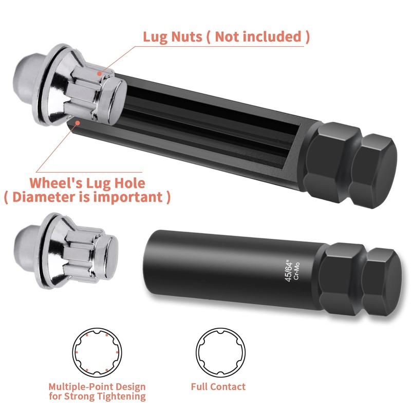 REBRA 6 Spline & 7 Spline Lug Nut Socket Set,