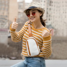 TANTIUE Small Sling Bag for Women,Vegan Leather Crossbody Fanny Packs Cell Phone Purse Chest Bag with Adjustable Strap