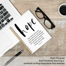 QICLM Bible Scripture Jcremiah 29:11 Hope Journal, Religious Scripture Journal Notebook for Note Taking, Inspirational Christian Gifts for Women Men, Hardcover Spiral Notebook 5.5x8.3