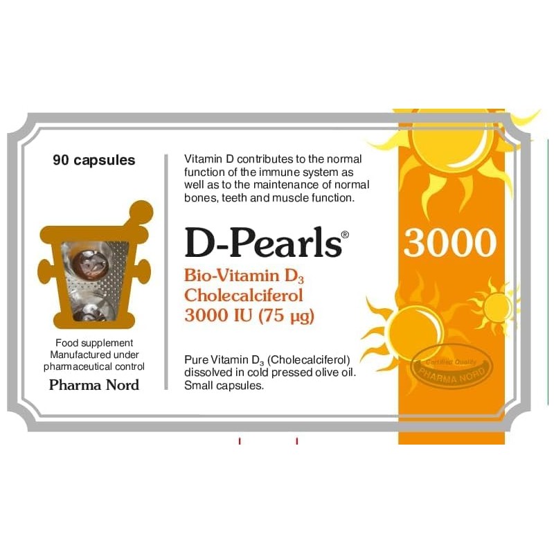 Pharma Nord D-Pearls Vitamin D3 3000 IU | High Absorption
