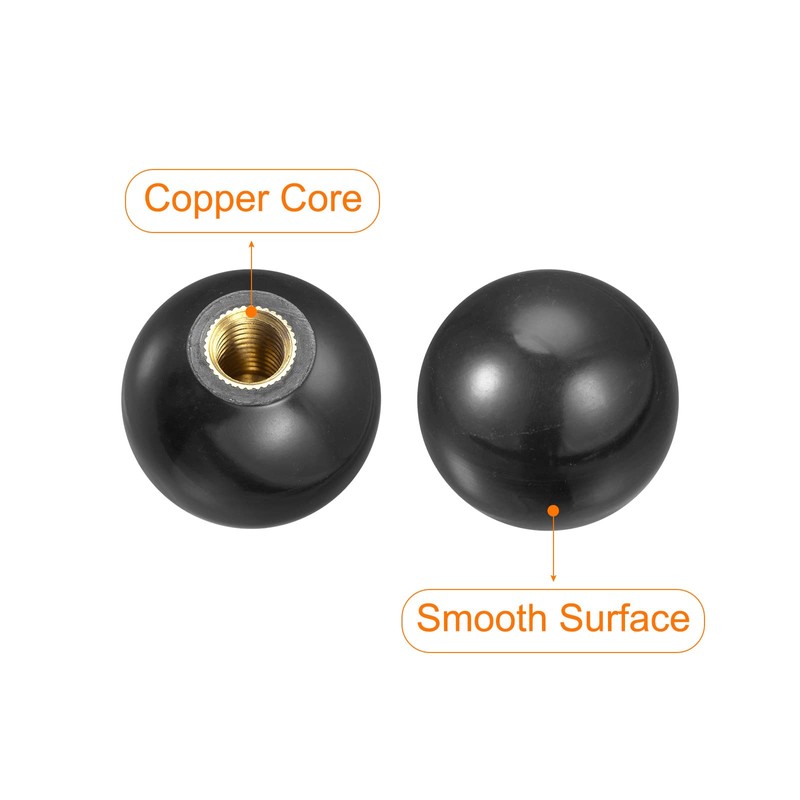sourcing map 12Pcs Threaded Ball Knobs, M10 Female Thread Thermoset