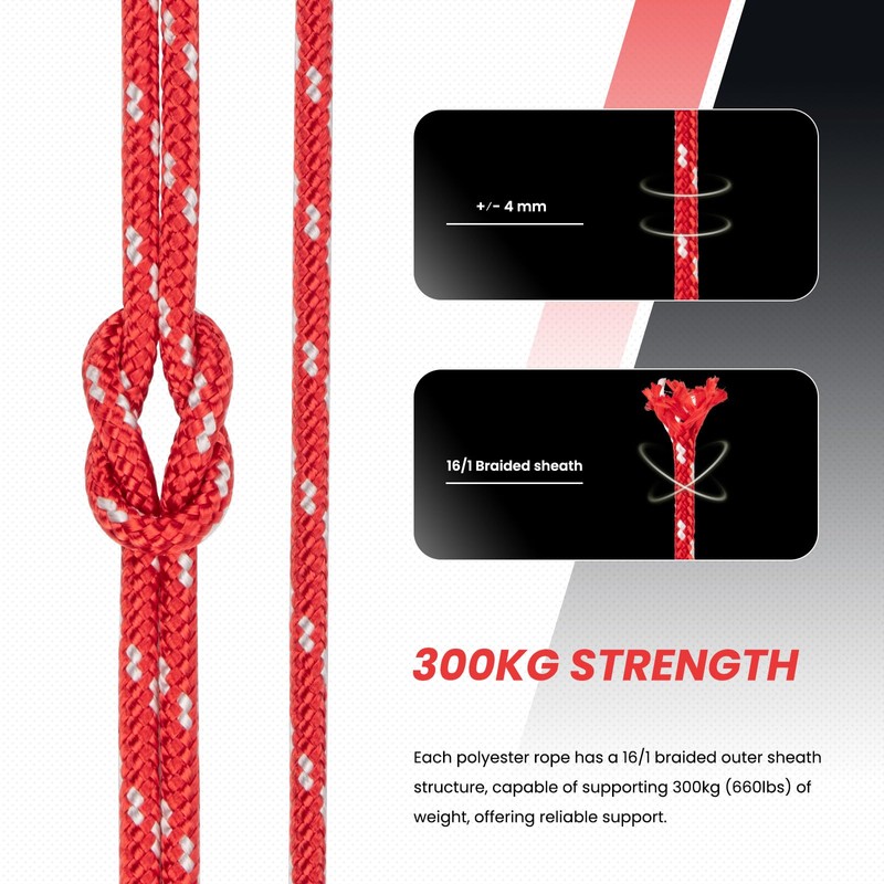 Abma Cord Polyester Cord 4mm x 30m Braid Polyester Rope,