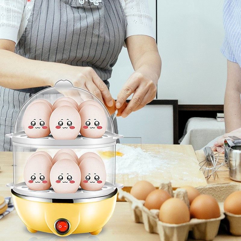 Double Layer Egg Cooker 14 Egg Capacity Hard Boiled Egg