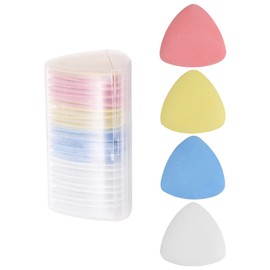 sourcing map 20pcs Tailors Chalk Triangle Sewing Chalk, Washable Fabric Marker with Plastic Storage Box for Crafting, Quilting, Sewing Supplies Accessories, White Blue Red Yellow