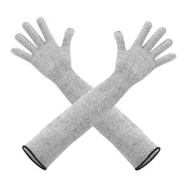 Amusingtao Guard Gloves Gardening, Level 5 Cut Resistant Gloves With Long Arm Sleeves, Long Gardening Glove, Durable Work Glove for Garden, Kitchen, and Machinery(COLOR:grey)