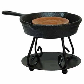 BCD Cast Iron Skillet Black Metal Base Mini Melt Wax Warmer Tart Burner Country Primitive Décor