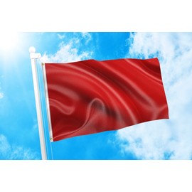 DMSE Solid Blank Flag 3X5 Ft Foot Flag UV Resistant (3x5 Polyester, Red)