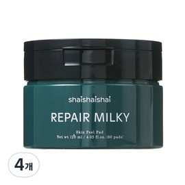 Shy Shai Shy Repair Milky Skin Peel Pads, 60 sheets, 120ml, 4 pieces / 샤이샤이샤이 리페어 밀키 스킨 필 패드, 60매입, 120ml, 4개