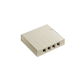 Leviton 4S089-4IP 4-Port QuickPort Surface Mount Box, for Shielded Connectors, Ivory