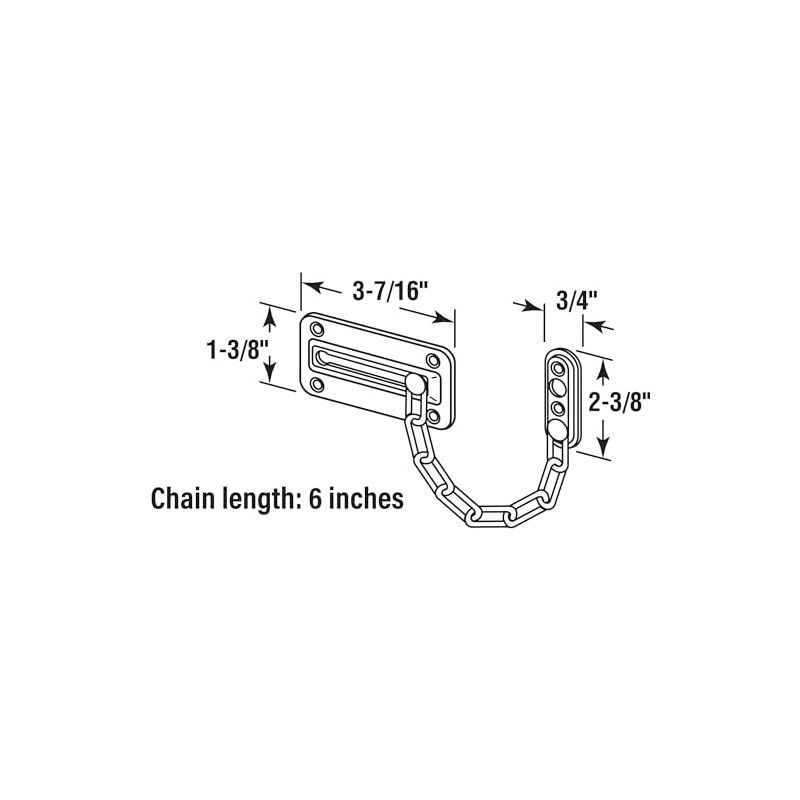 Prime-Line U 10386 Door Guard with Steel Chain, Satin Nickel