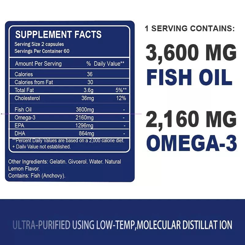 NATURE'S LIVE Omega 3 Fish Oil Capsules Triple Strength EPA