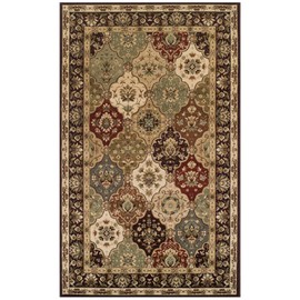 Superior Indoor Area Rug, Jute Backing, Oriental Plush Rugs for Entryway, Living Room, Kitchen Floors, Bedroom, Office Floor Cover, Floral Medallion Rugs, Palmyra Collection, 4' x 6', Chocolate