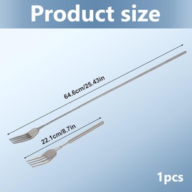 1 Pc Extendable Fork Stainless Steel Long Handle Pickle Fork Easy to Clean Can be Extended Durable Dinner Forks for Camping BBQ and Outdoor Cooking
