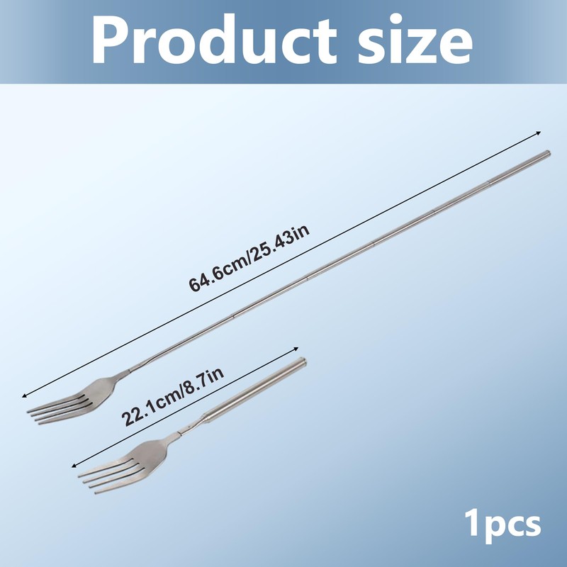 1 Pc Extendable Fork Stainless Steel Long Handle Pickle Fork