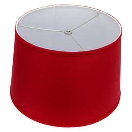 FenchelShades.com 13" Top Diameter x 15" Bottom Diameter x 10" Height Fabric Drum Lampshade Spider Attachment (Linen Rich Red)